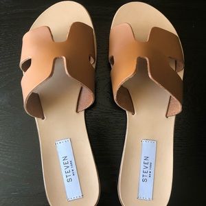 Steve Madden Cognac Leather Greece Sandal